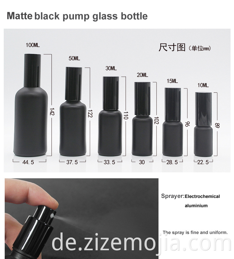 OEM 30ml Matte schwarz ätherische Ölflasche mit Troppfer 10 ml Glas Guter Preis